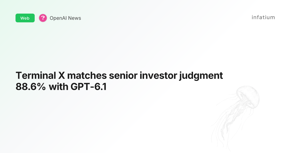 Terminal X matches senior investor judgment 88.6% with GPT-6.1
